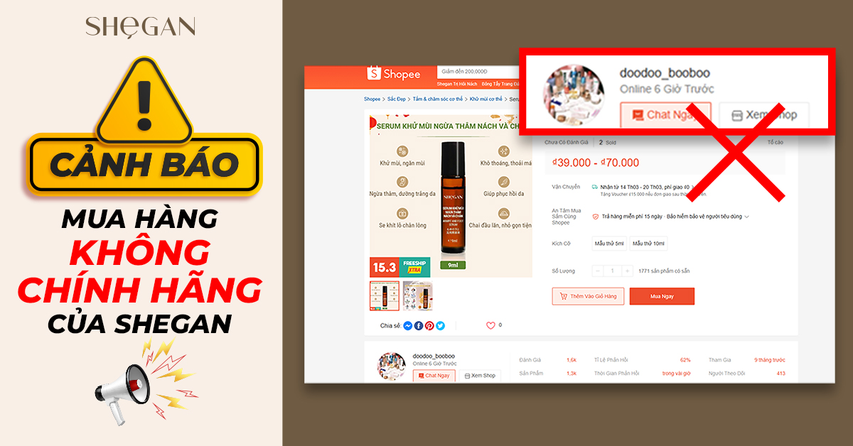 Danh sách cửa hàng vi phạm không chính hãng SHeGAN