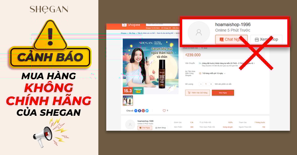 Danh sách cửa hàng vi phạm không chính hãng SHeGAN