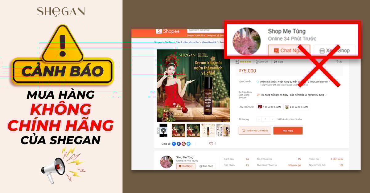 Danh sách cửa hàng vi phạm không chính hãng SHeGAN