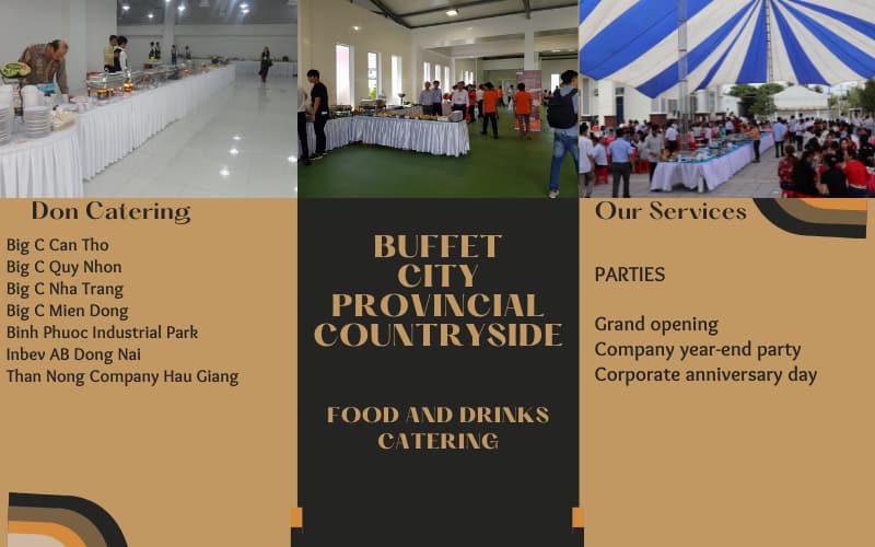 Nhận đặt tiệc buffet, tea break, finger food, cocktail, set menu cho các sự kiện công ty và gia đình Buffet_city_provincial_countryside_don_catering_6ab6d561c494426dbddf32245a3e184a