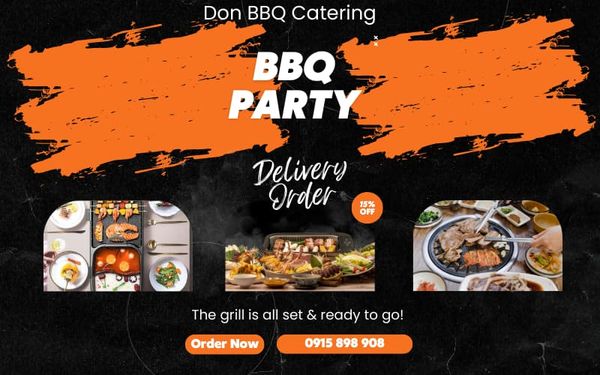 đặt tiệc don catering dịch vụ buffet finger food teabreak lưu động trọn gói tiệc tại nhà bbq