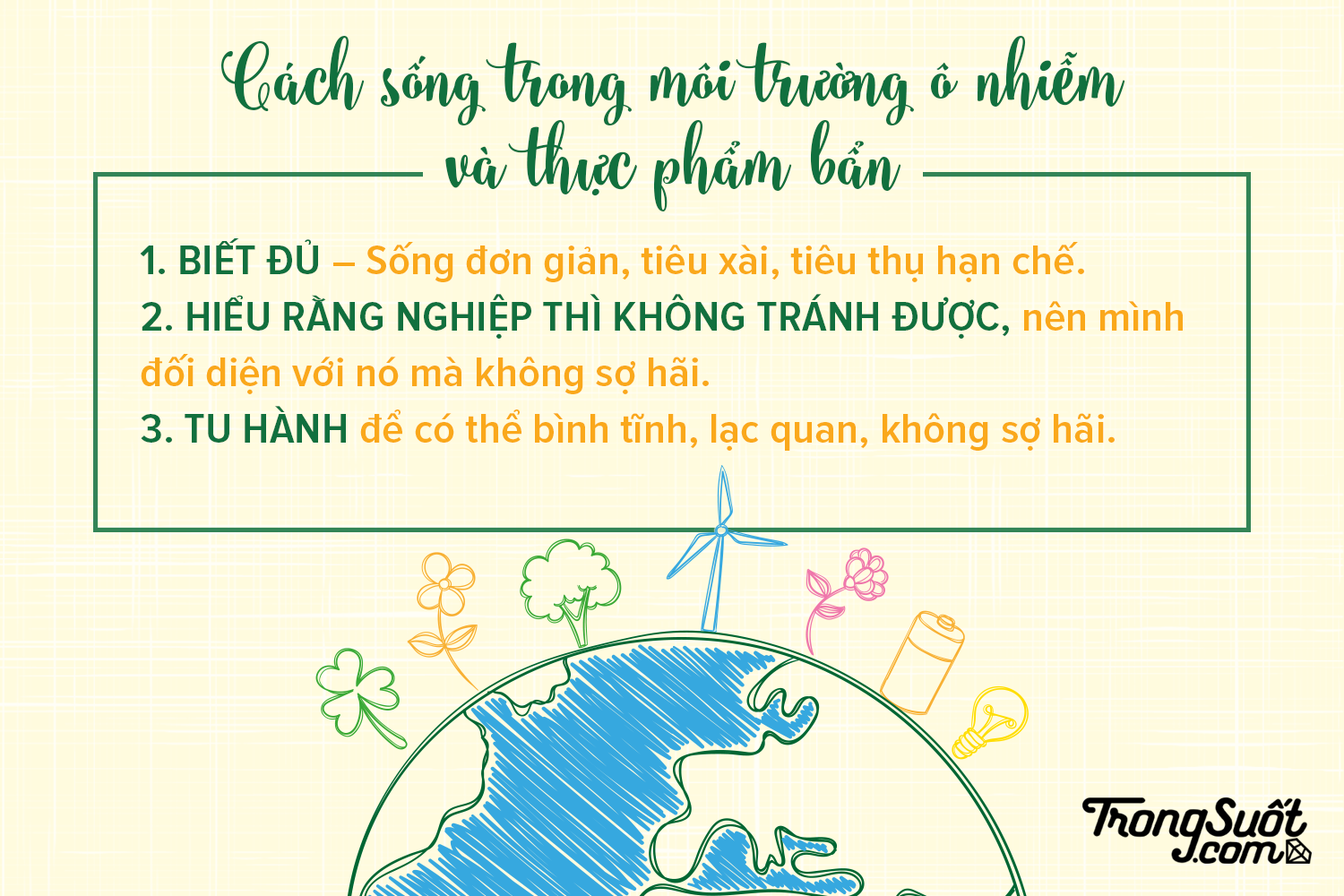 Sống thế nào trong thời đại thực phẩm bẩn và môi trường ô nhiễm?