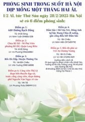 THÔNG BÁO PHÓNG SINH MỒNG MỘT THÁNG HAI ÂM LỊCH TẠI HÀ NỘI