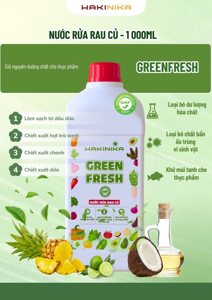 Nước Rửa Rau GreenFresh – Giải Pháp Làm Sạch Thực Phẩm Từ Thiên Nhiên Được Nhiều Gia Đình Việt Tin Dùng