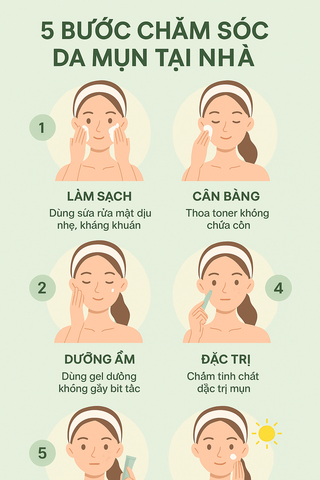 Cách chăm sóc da mụn đúng cách tại nhà – Không cần đến spa!