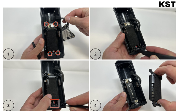 Tháo vít và lấy pin