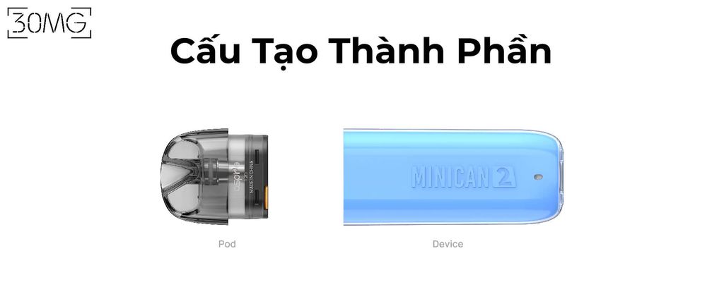 Aspire Minican 2 có kiểu dáng nhỏ nhắn, nằm gọn trong lòng bàn tay với lớp vỏ cực kì bóng bẩy, thiết kế tối giản cùng màu sắc pastel trẻ trung thích hợp với các bạn trẻ.