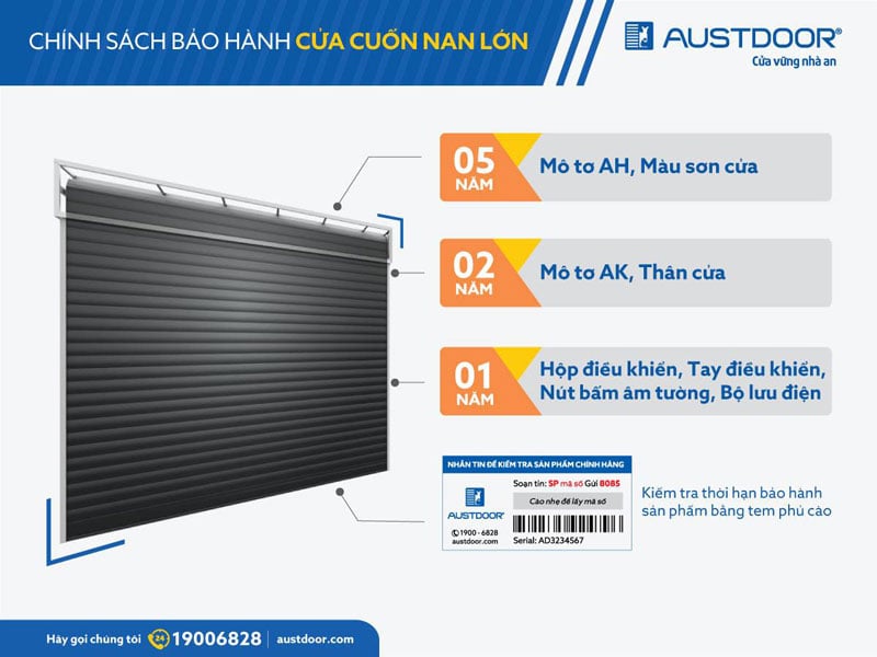 Chính sách bảo hành cửa cuốn Austdoor