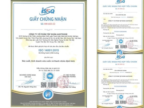 Các sản phẩm của Tập Đoàn Austdoor nhận chứng nhận đảm bảo tiêu chuẩn và chất lượng