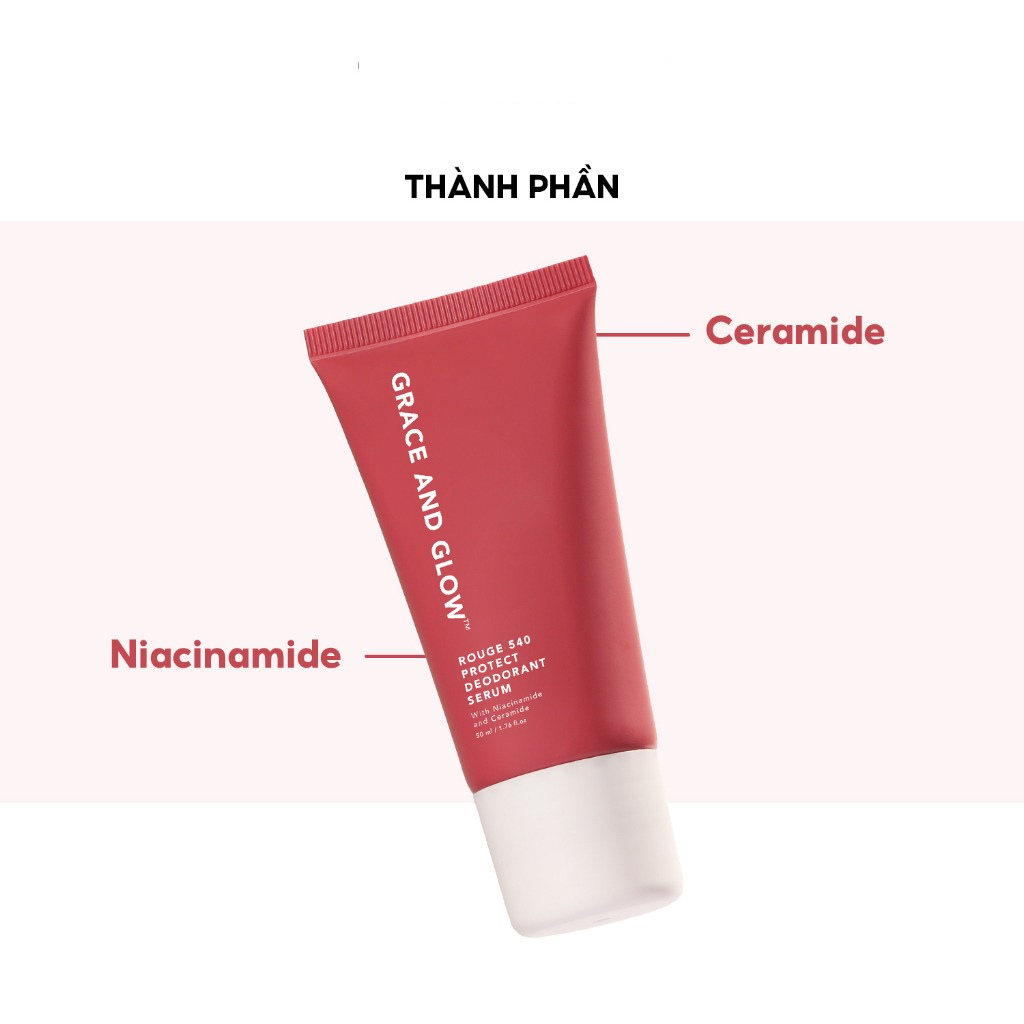 Grace And Glow Lăn khử mùi  Rouge 540 Protect Deodorant Serum With Niacinamide And Ceramide 50ml