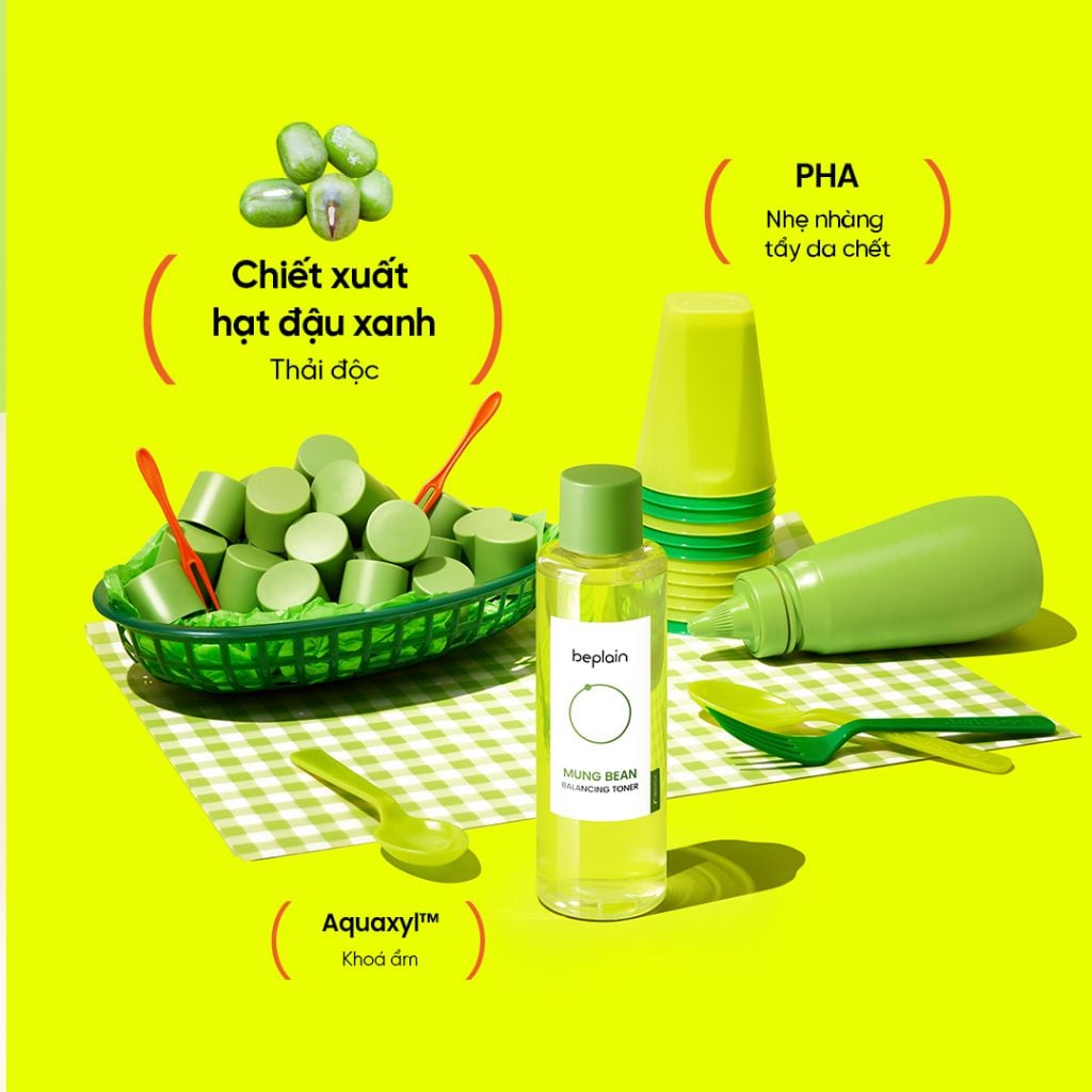 Beplain Nước hoa hồng Mung Bean Balancing Toner 200ml
