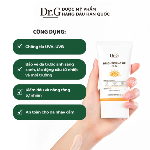 Dr.G Kem chống nắng Brightening Up Sun+ SPF50+ PA+++