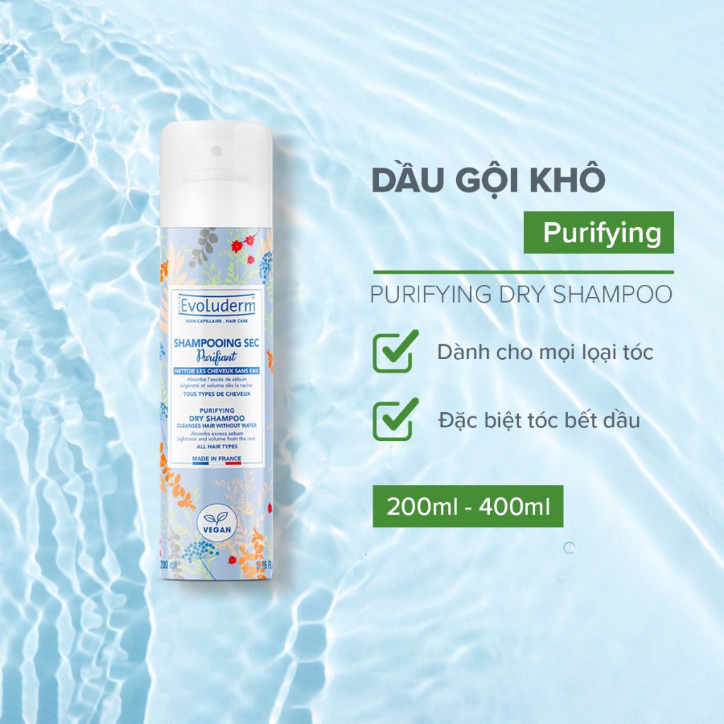 Evoluderm Xịt gội khô Purifying Dry Shampoo