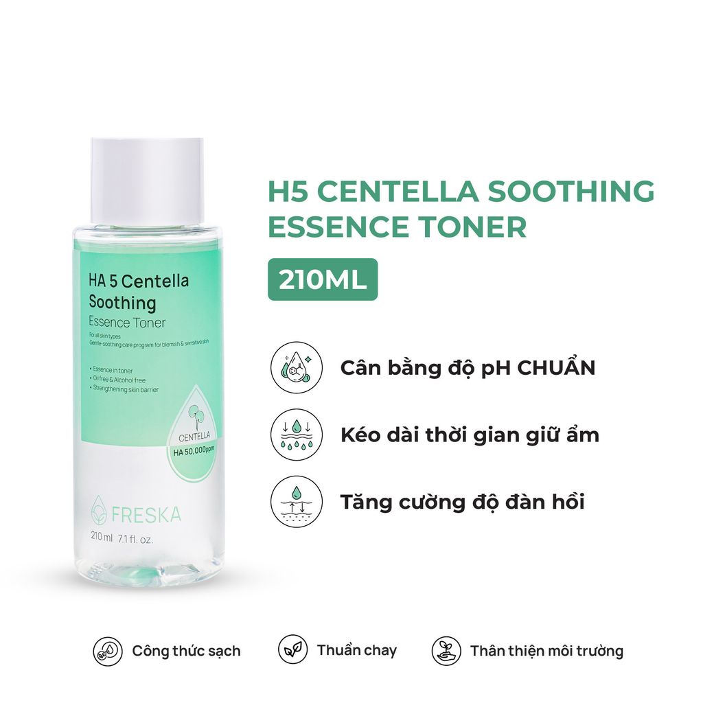 Freska Nước hoa hồng HA 5 Centella Soothing Essence Toner 210ml