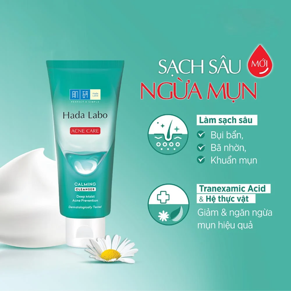 Hadalabo Sữa rửa mặt Acne Care Calming Cleanser
