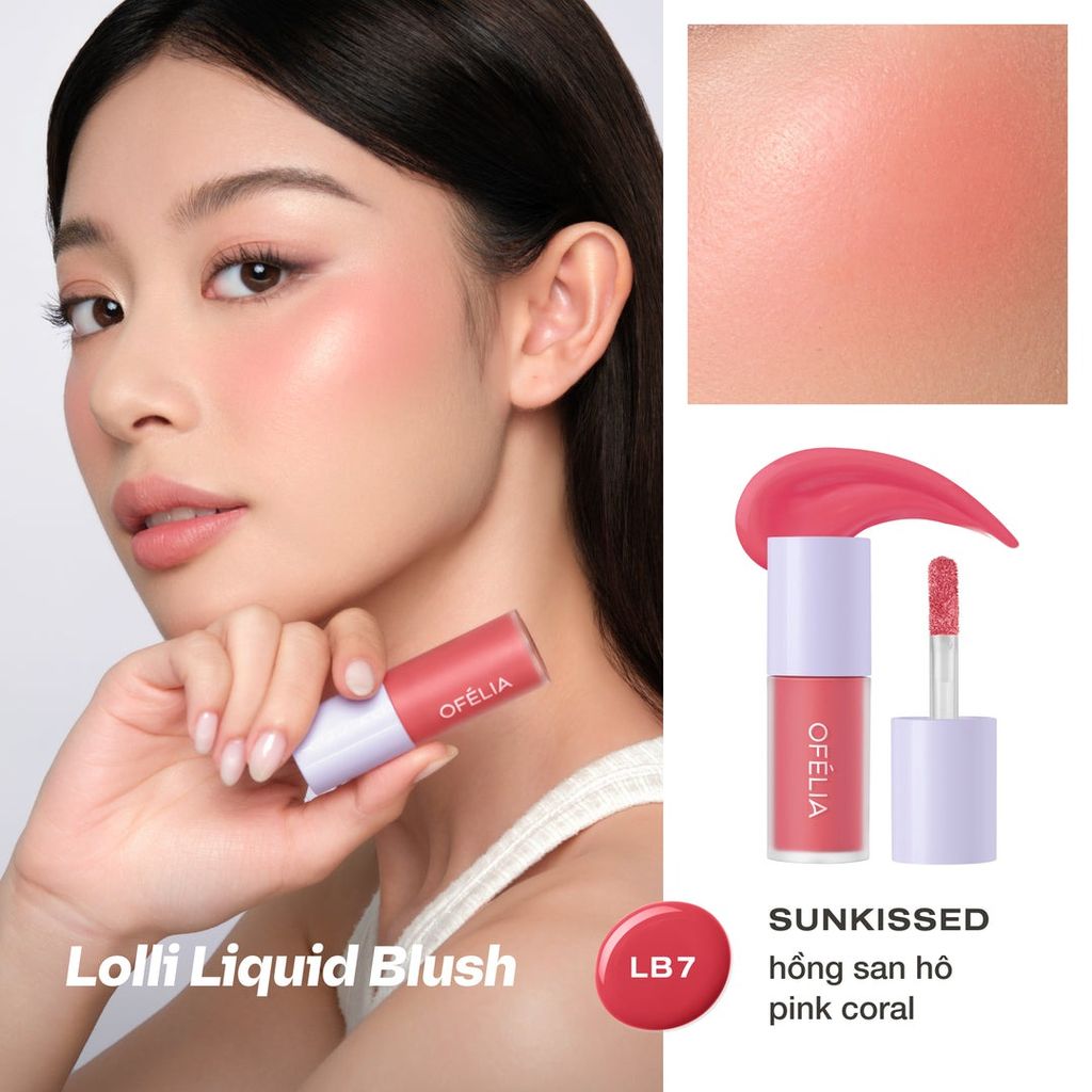 Ofelia Má hồng kem Lolli Liquid Blush LB7 Sunkissed