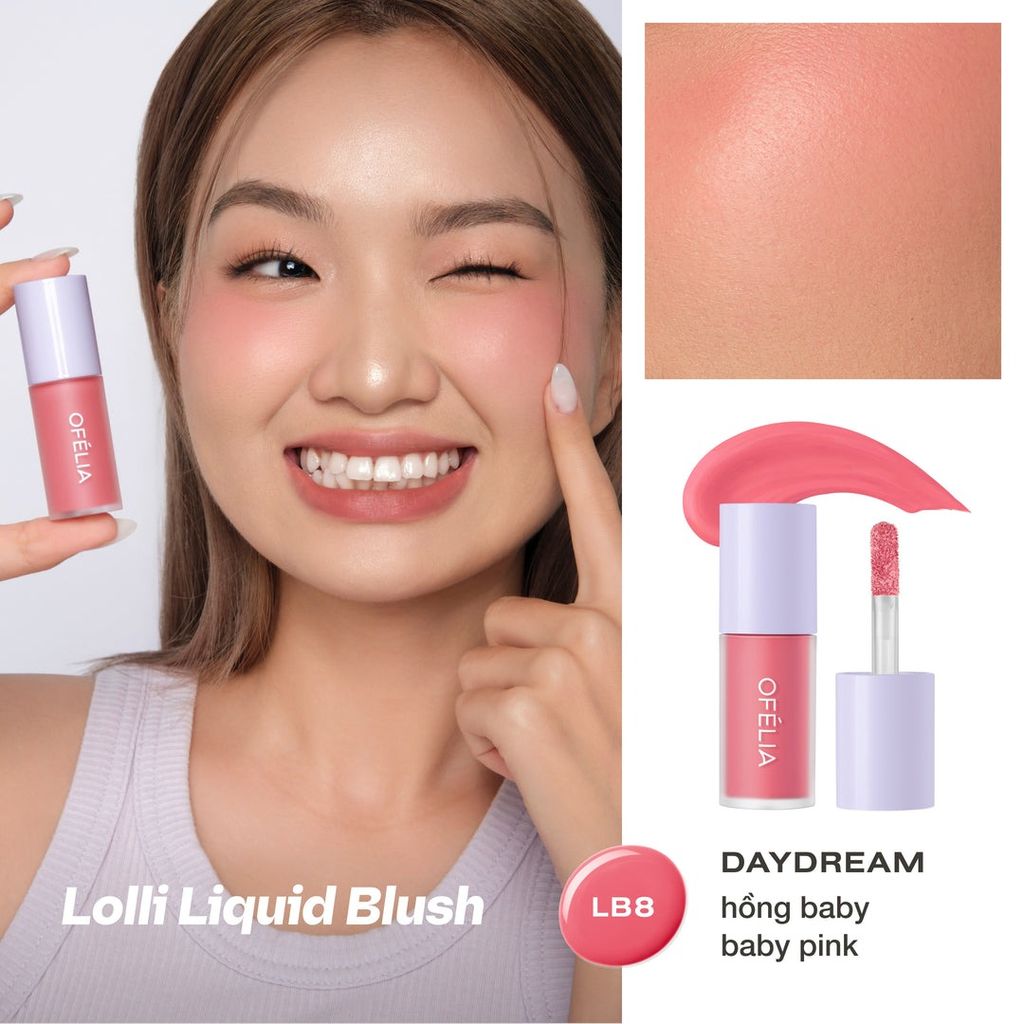 Ofelia Má hồng kem Lolli Liquid Blush LB7 Sunkissed
