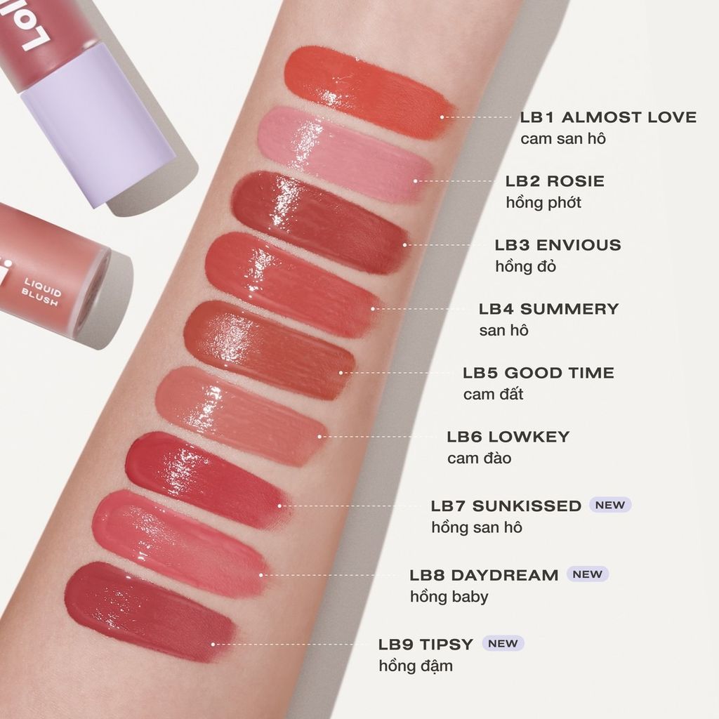 Ofelia Má hồng kem Lolli Liquid Blush LB7 Sunkissed