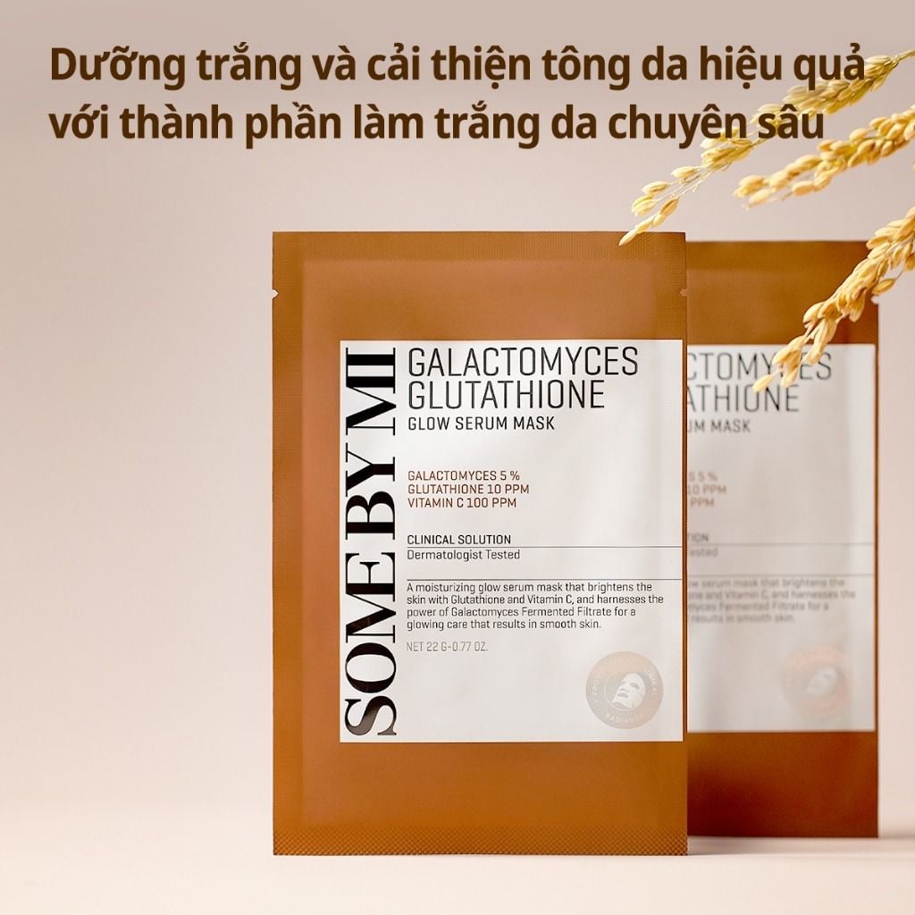 Some By Mi Mặt nạ giấy Galactomyces Glutathione Glow Serum Mask 22g