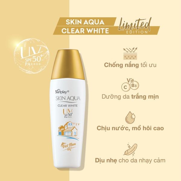 Sunplay Sữa chống nắng Skin Aqua Clear White SPF50+ PA++++ 25g