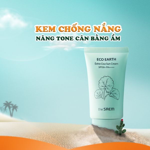 Kem Chống Nắng The SAEM Eco Earth Extra Cica Sun Cream SPF50+/PA++++ (50g)