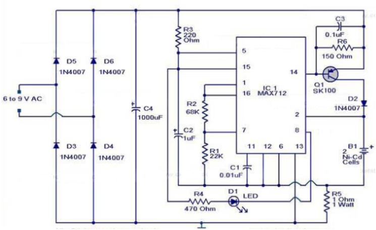 MẠCH SẠC PIN SỬ DỤNG SCR