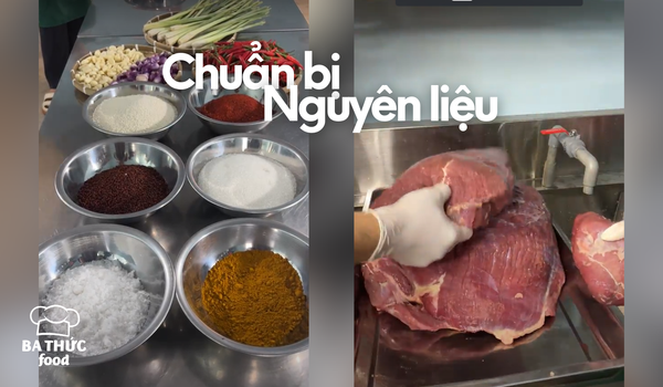 Chuẩn bị nguyên liệu làm khô bò