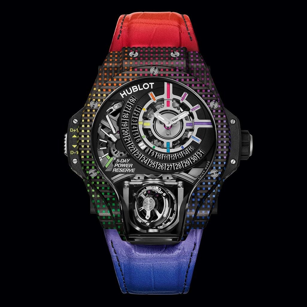 HUBLOT MP-09 TOURBILLON BI-AXIS 5-DAY POWER RESERVE RAINBOW 3D CARBON