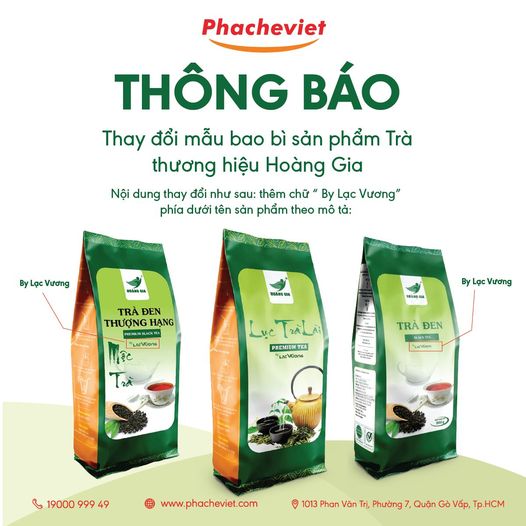 [ Thông Báo ] Thay đổi mẫu bao bì sản phẩm Trà thương hiệu Hoàng Gia