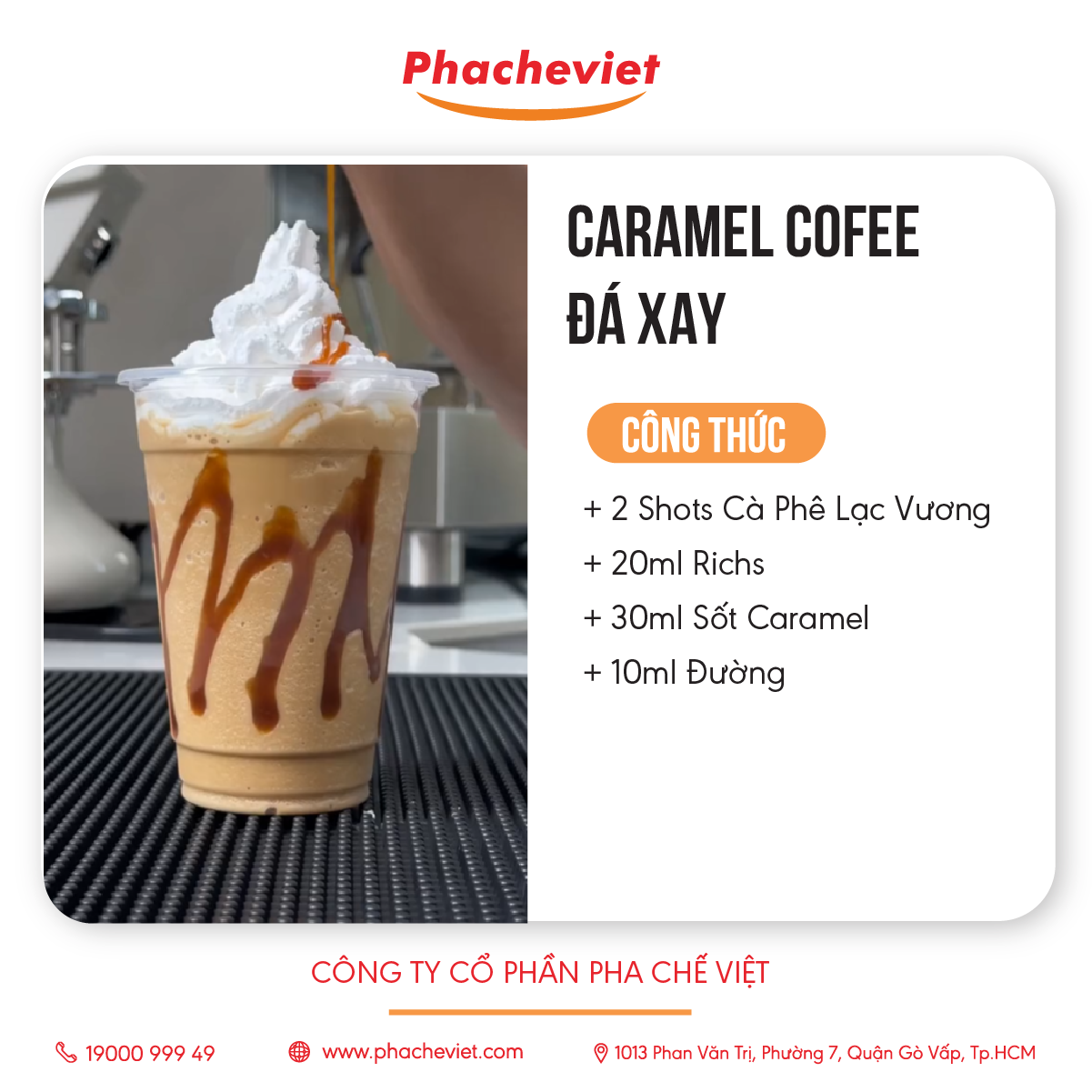 Công thức pha chế Caramel Coffee Đá Xay