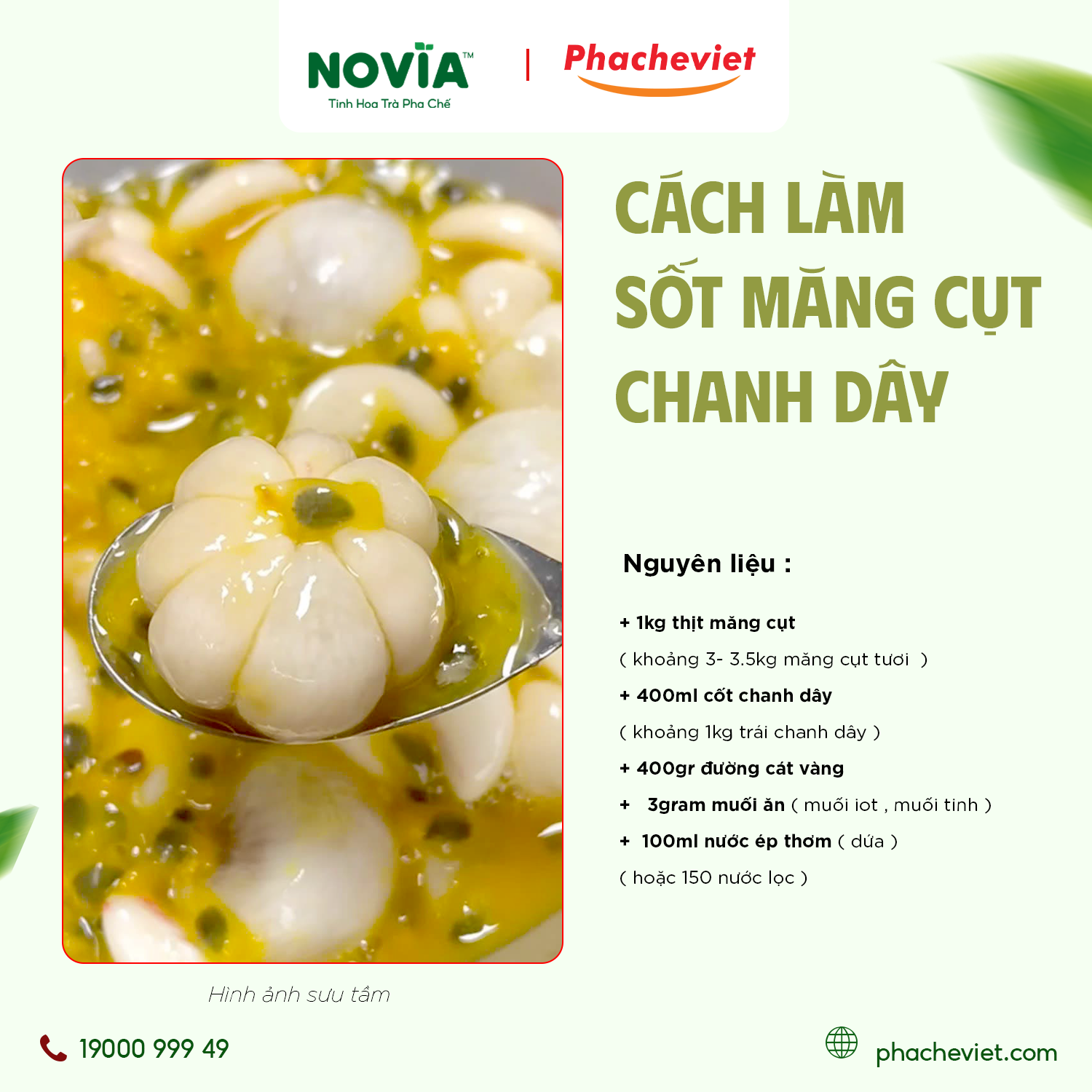 Công thức pha chế Sốt Măng Cụt Chanh Dây