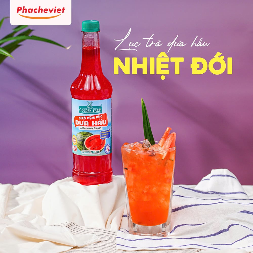 Công thức pha chế Lục Trà Dưa Hấu Nhiệt Đới