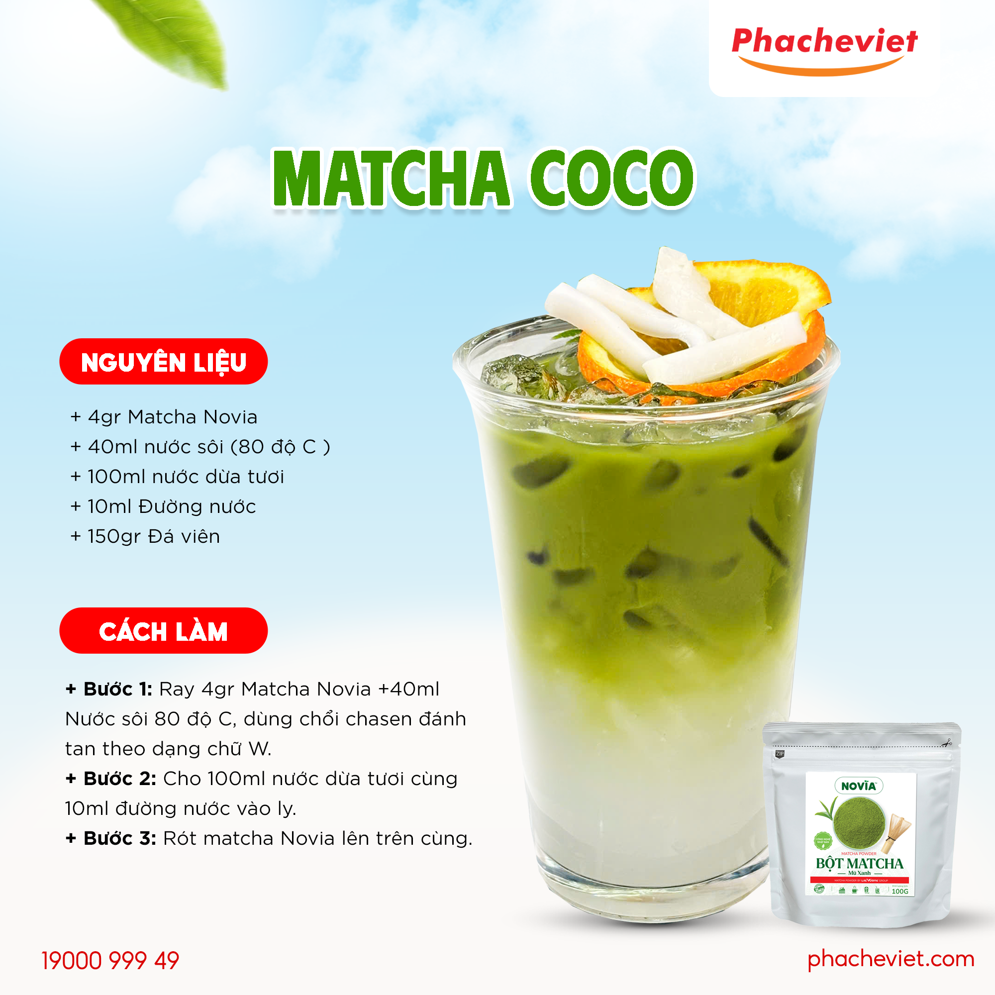 Công thức pha chế Matcha Coco