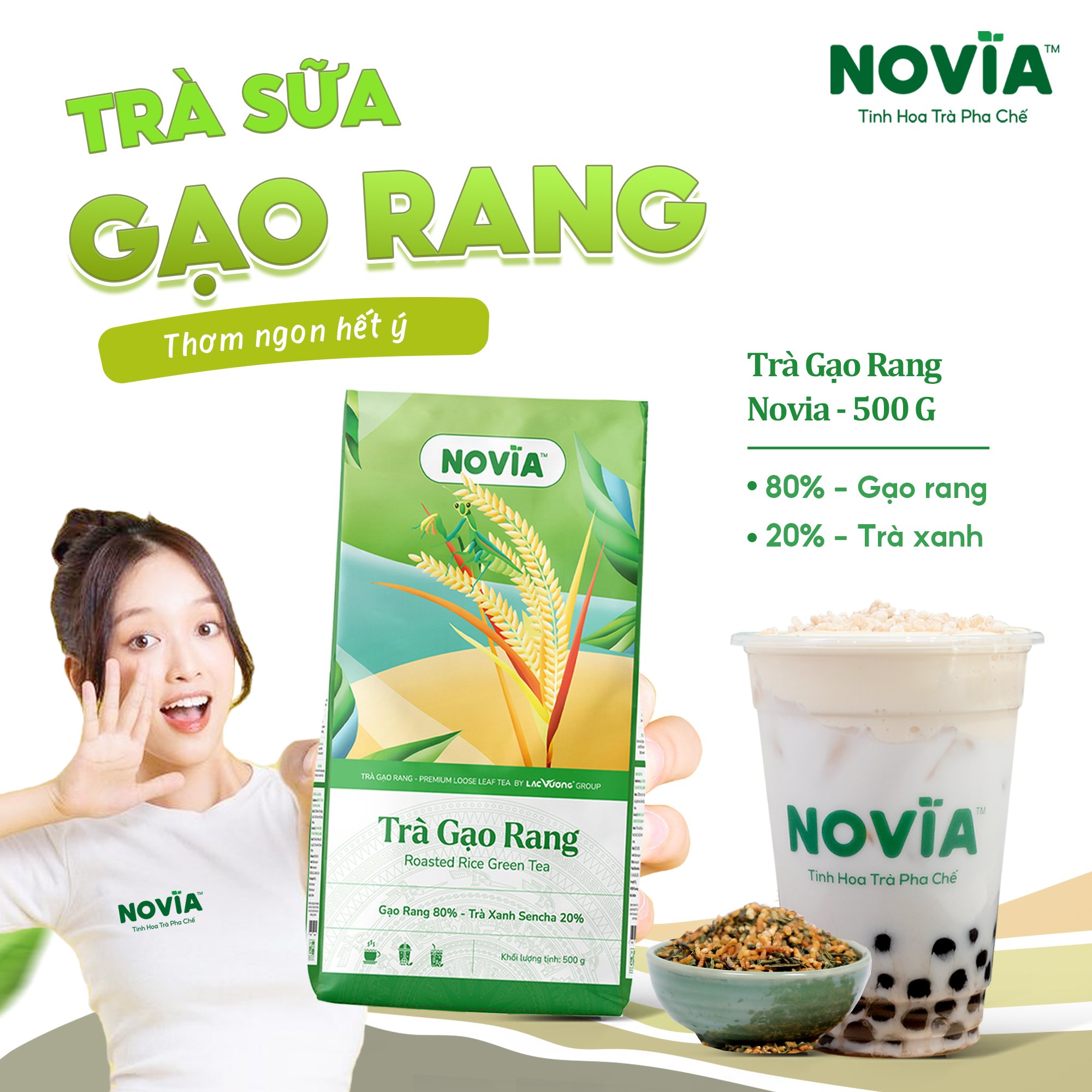 Công thức pha chế Trà Sữa Gạo Rang Novia