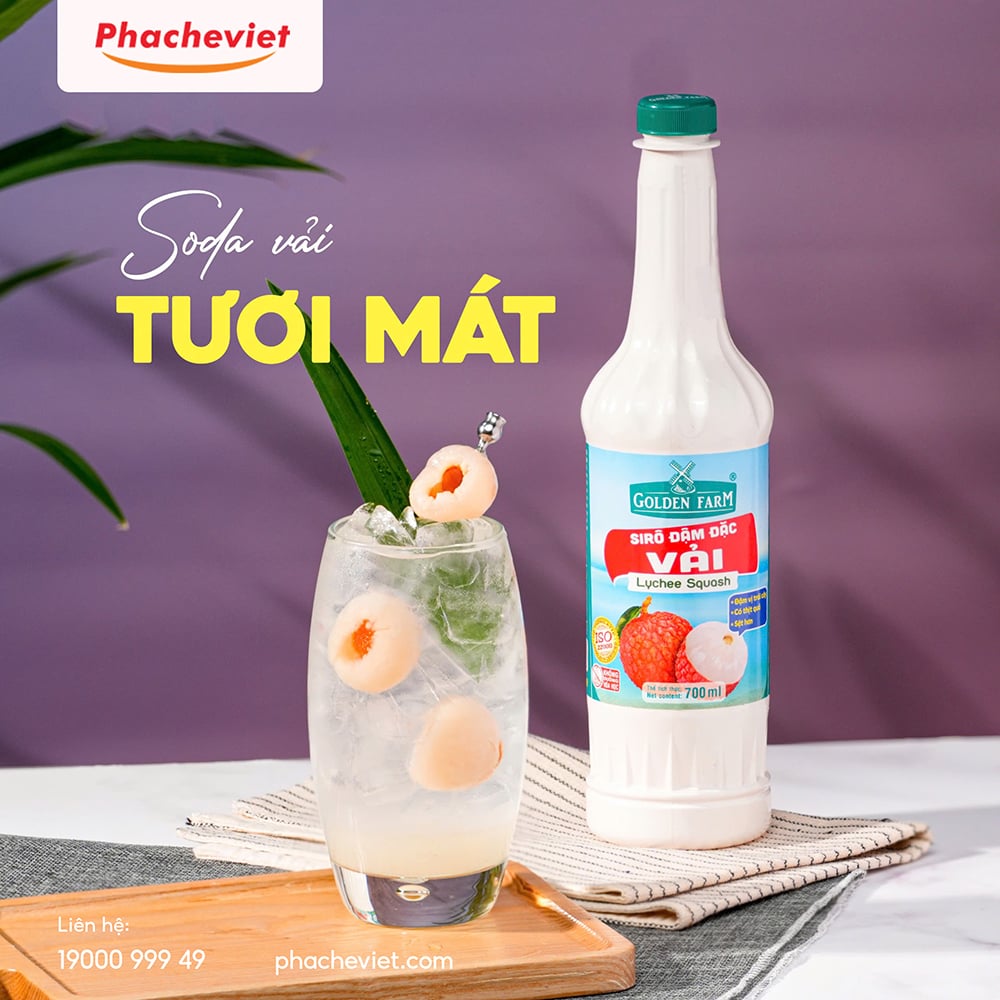 Công thức pha chế Soda Vải tươi mát