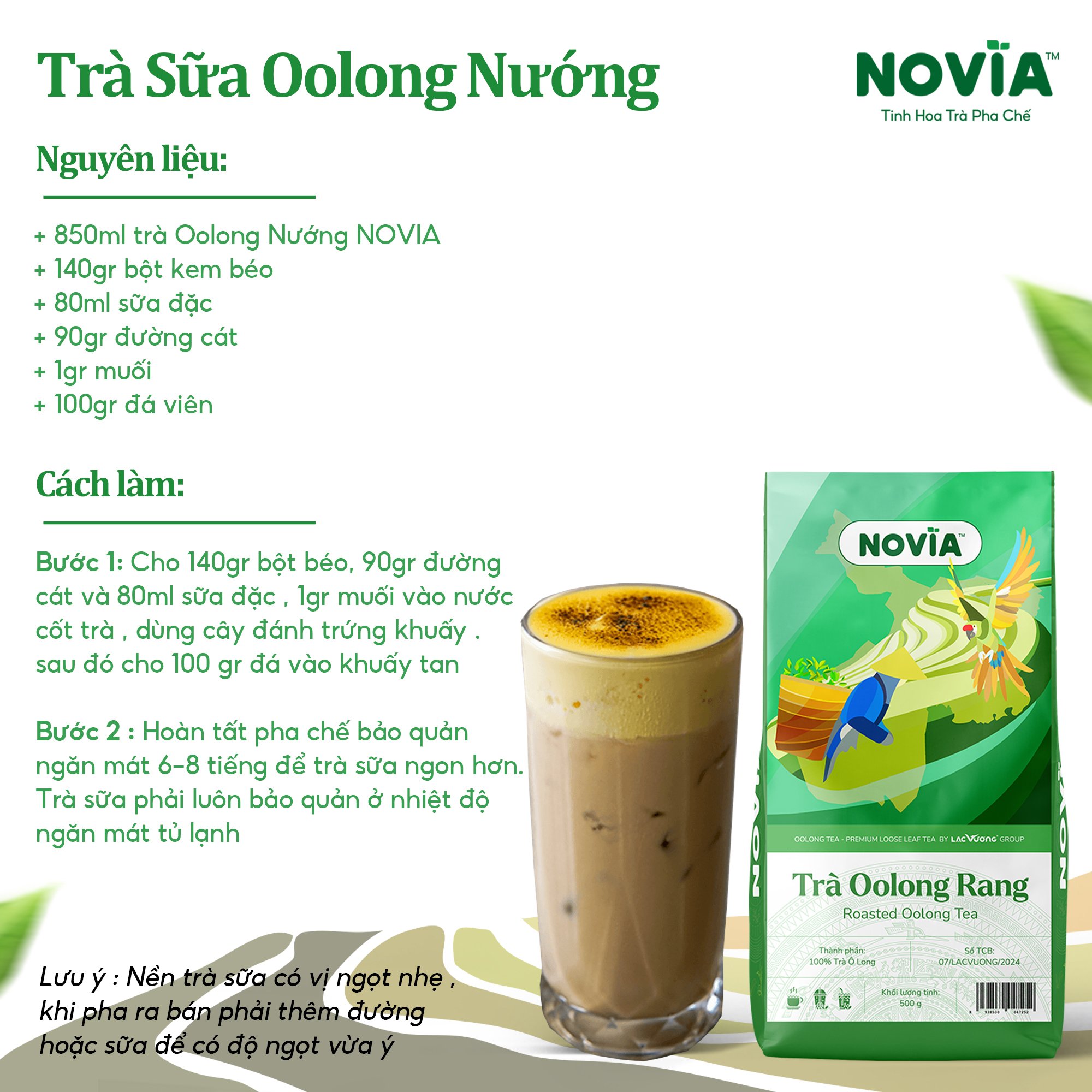 Công thức pha chế Trà Sữa Oolong Nướng