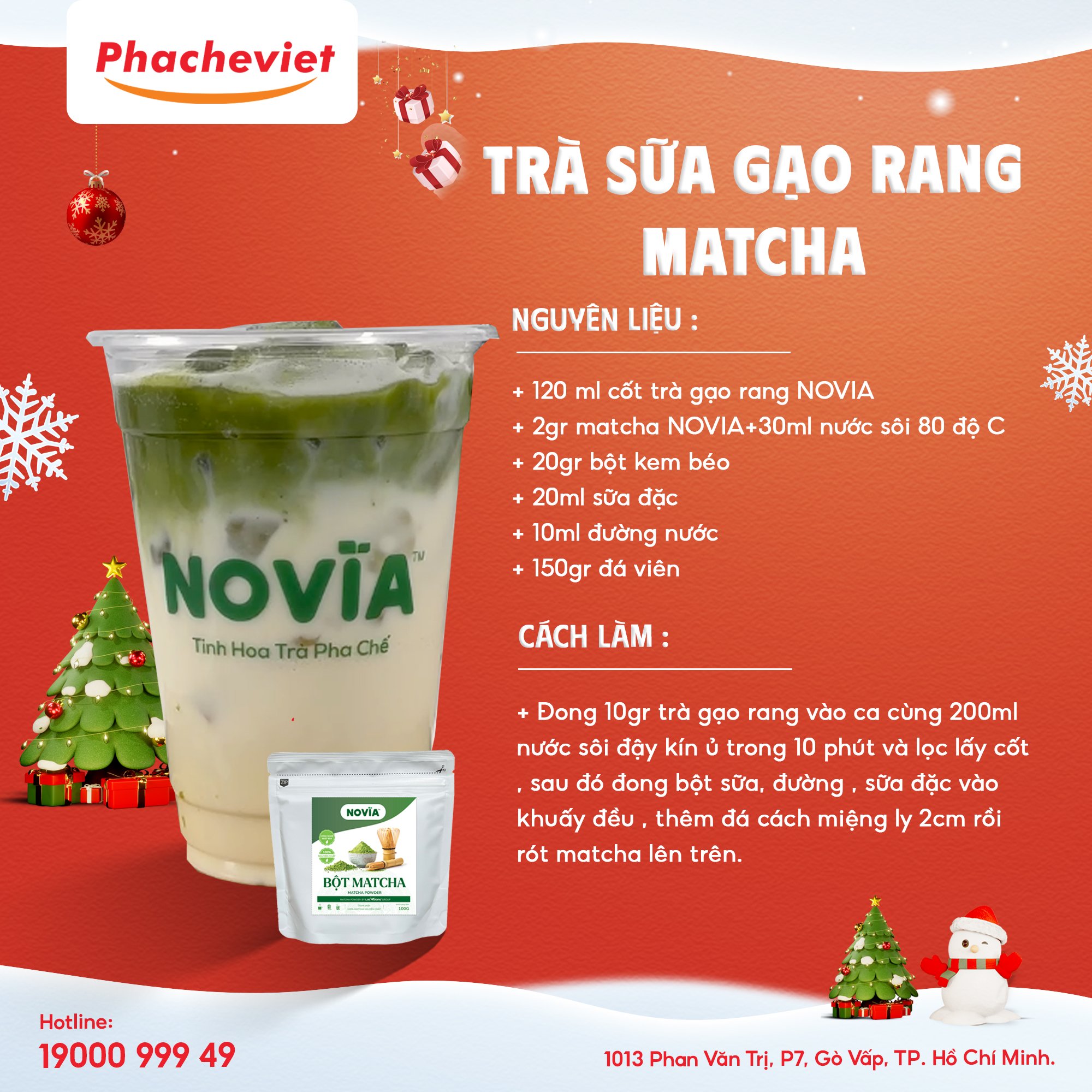 Công thức pha chế Trà Sữa Gạo Rang Matcha