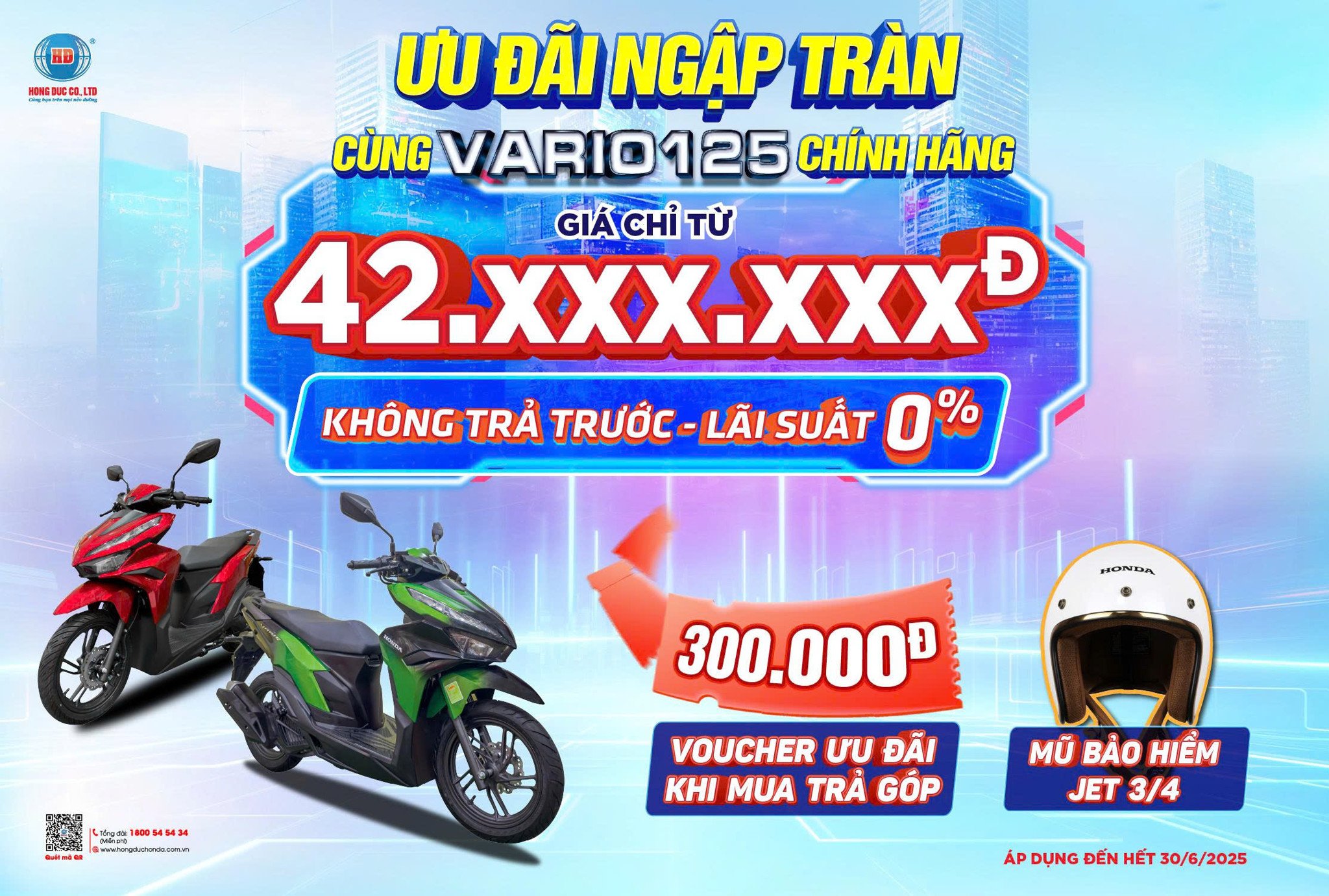 BÙNG NỔ ƯU ĐÃI – VARIO 125 CHÍNH HÃNG GIÁ CHỈ TỪ 42 TRIỆU ĐỒNG!