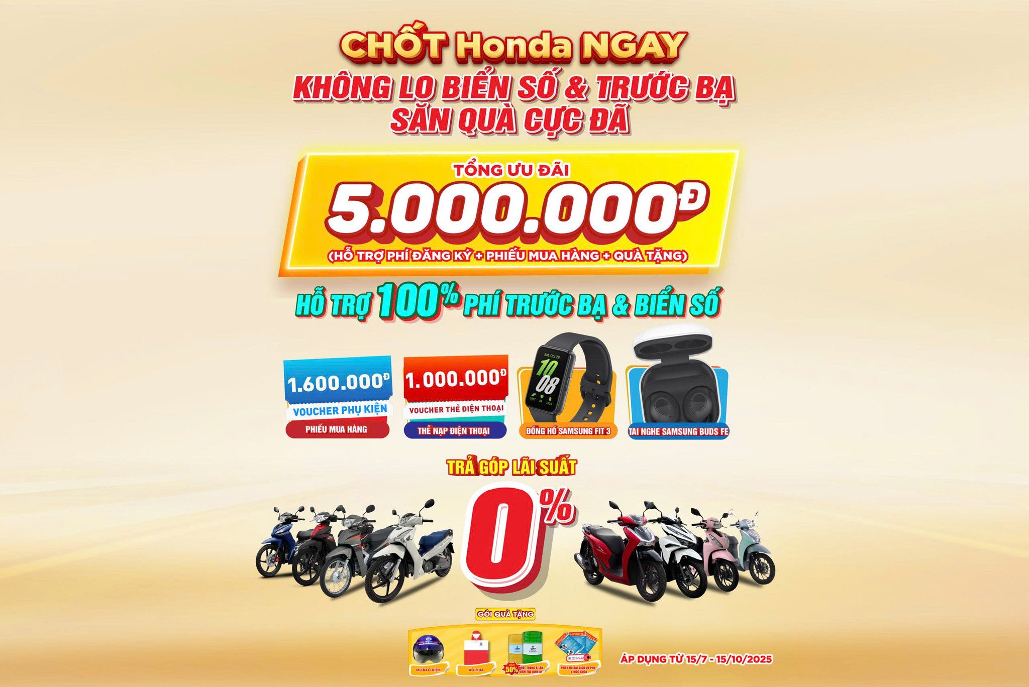 CHỐT HONDA NGAY – KHÔNG LO BIỂN SỐ & TRƯỚC BẠ – SĂN QUÀ CỰC ĐÃ