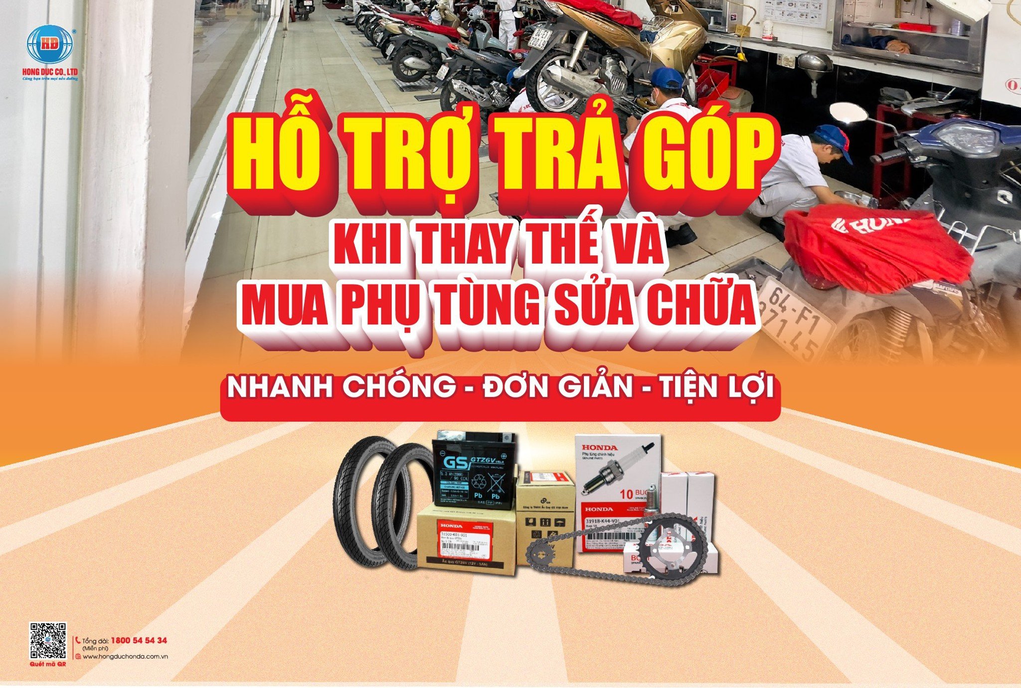 HỖ TRỢ TRẢ GÓP  KHI THAY THẾ VÀ MUA PHỤ TÙNG SỬA CHỮA