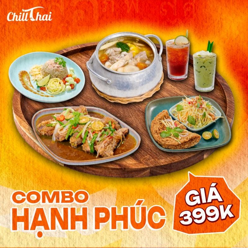 Combo hạnh phúc (4 người) 399k tại nhà hàng ChillThai