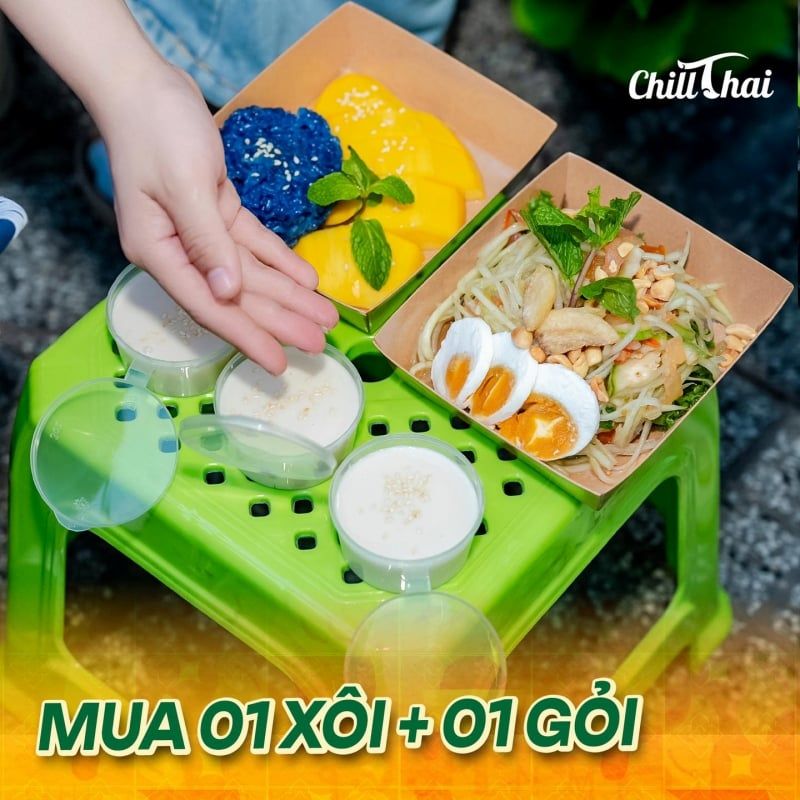 Xôi xoài béo bùi thơm ngon tại ChillThai