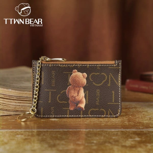 Ví TTWN Bear -  TT1101 màu nâu cổ điển hợp phong cách vintage