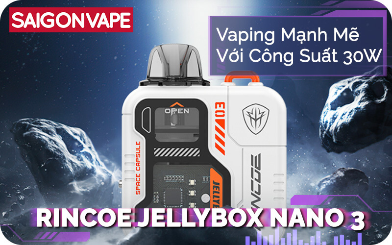 Review Rincoe Jellybox Nano 3, Vaping Mạnh Mẽ Với Công Suất 30W