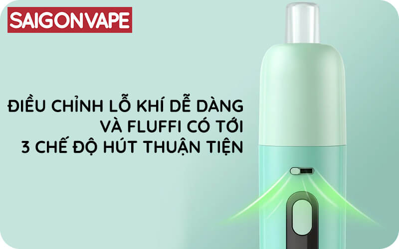 Aspire Fluffi Pod co 3 che do hut va dieu chinh duoc lo gio