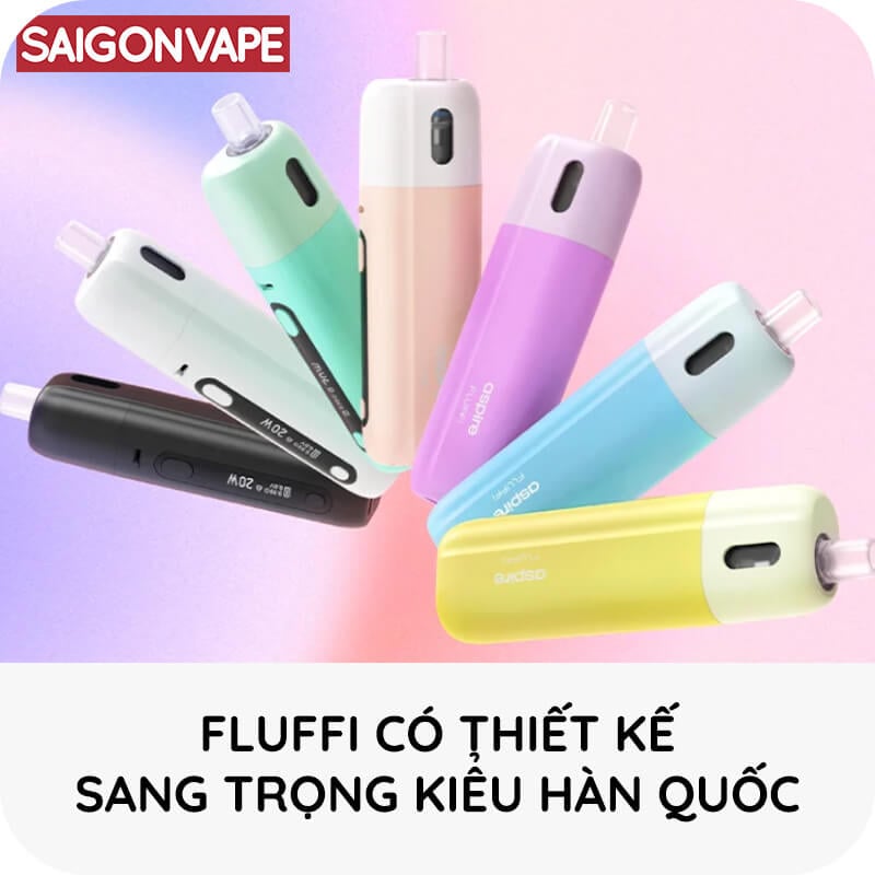 Aspire Fluffi Pod  System co thiet ke sang trong