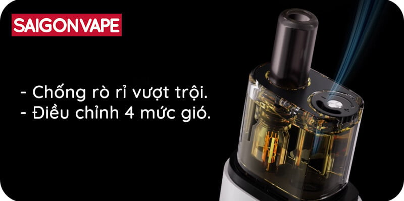 Dau Pod Geekvape Soul co tinh nang chong ro ri va lo gio co the dieu chinh