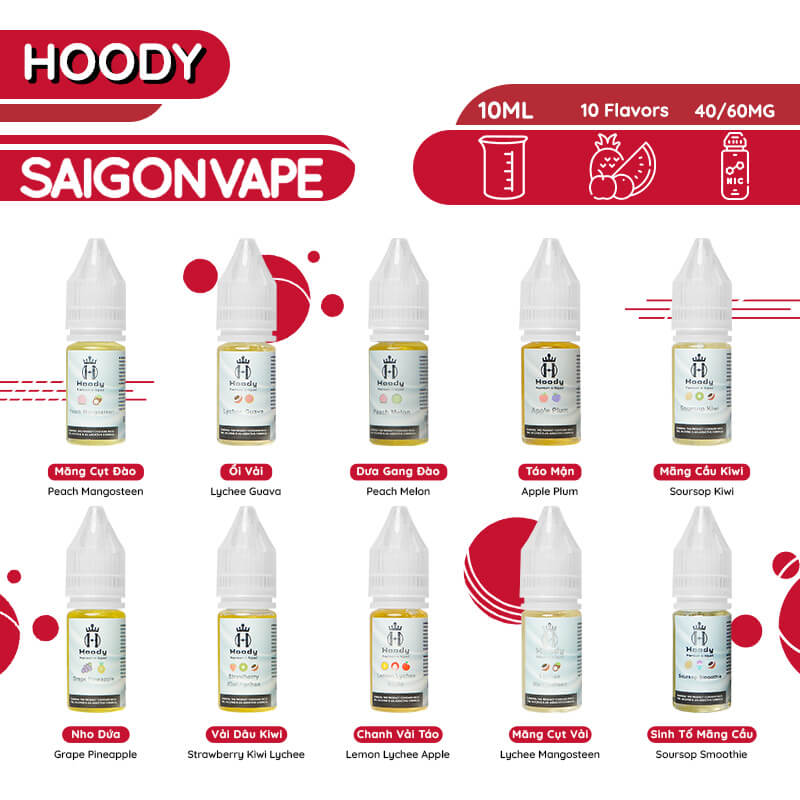 Danh sach cac vi cua inh dau Pod Hoody tai Saigonvape