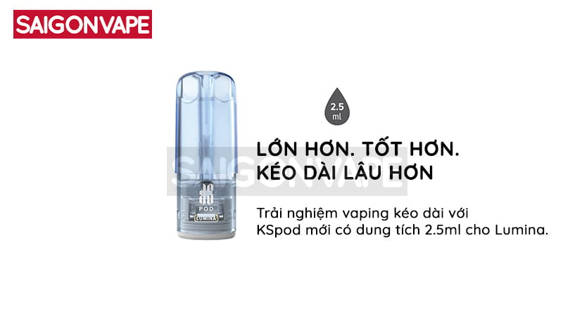 Pod Kit dong KS Lumia co dung tich chua tinh dau 2.5ml