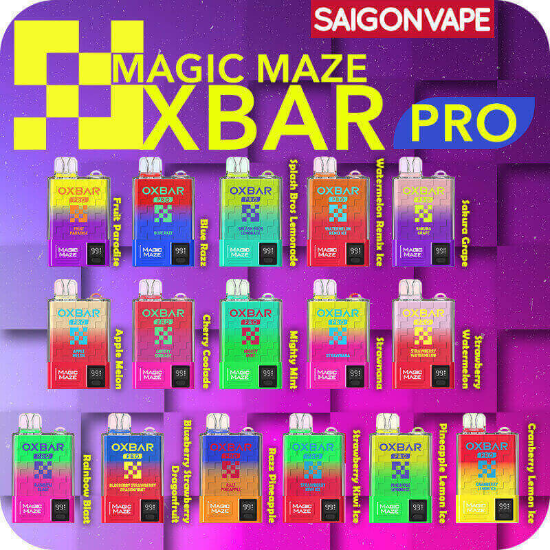 Menu cac huong vi cua Pod dung 1 lan Oxva Oxbar Magic Maze Pro